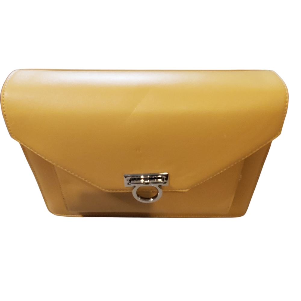 Elegant Yellow Leather Clutch